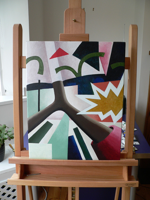 current painting on easel